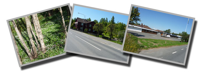 Västra infarten, Källåkersvägen och Lunden sett från "berget" med kraftvärmeverket i bakgrunden